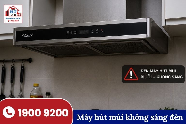 Sửa máy hút mùi không sáng đèn.