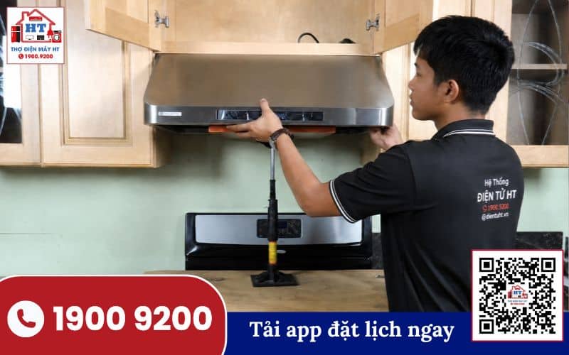 Kiểm tra máy hút mùi tại nhà Kỹ thuật viên HT kiểm tra thực tế máy hút mùi tại nhà khách hàng Củ Chi