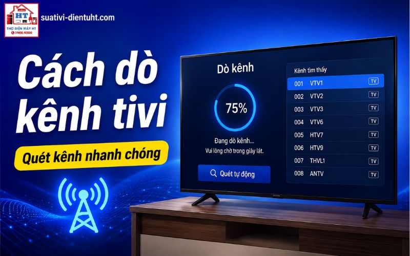 cách dò kênh tivi