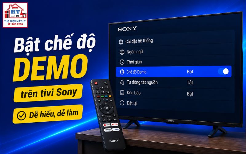 cách bật chế độ demo trên tivi Sony