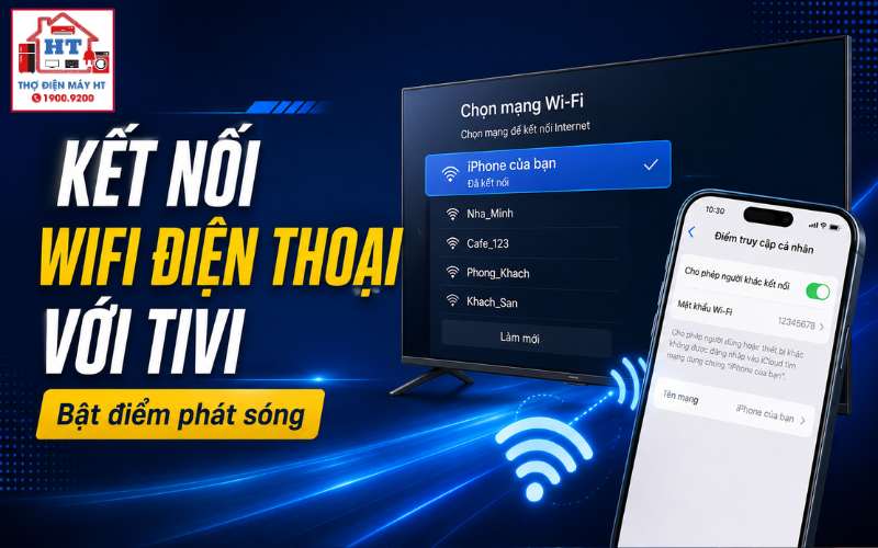 cách kết nối tivi với wifi điện thoại