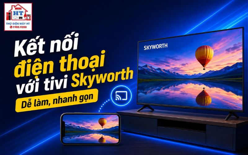 cách kết nối điện thoại với tivi Skyworth
