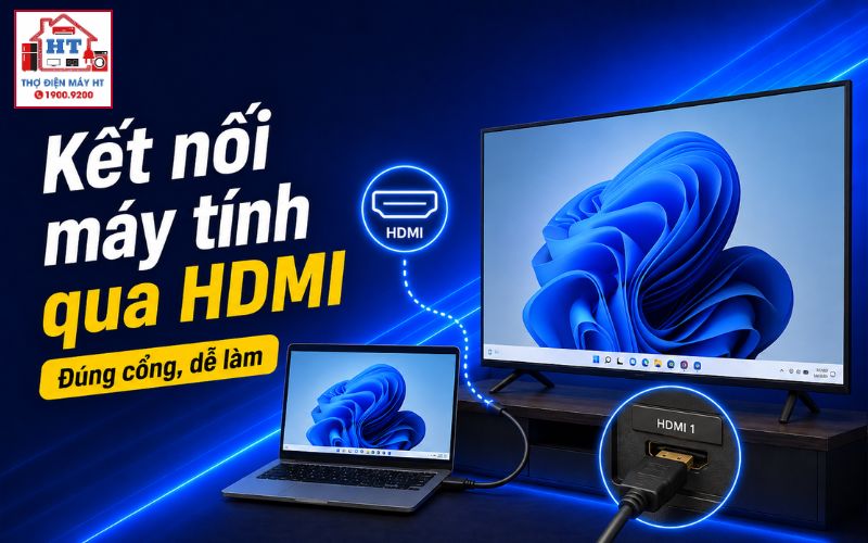 cách kết nối máy tính với tivi qua HDMI