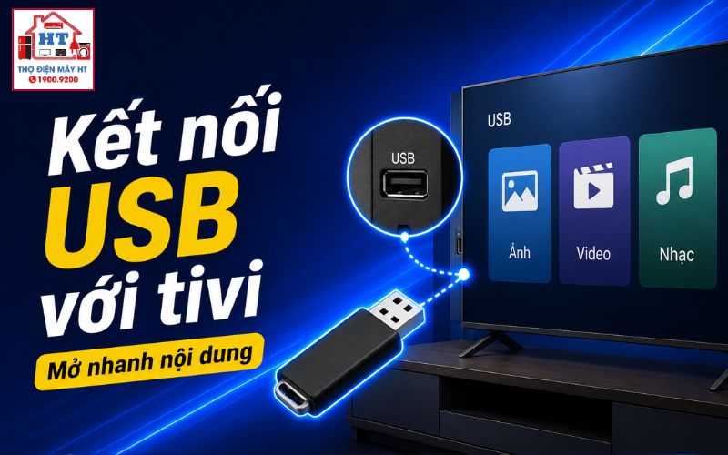 cách kết nối USB với tivi