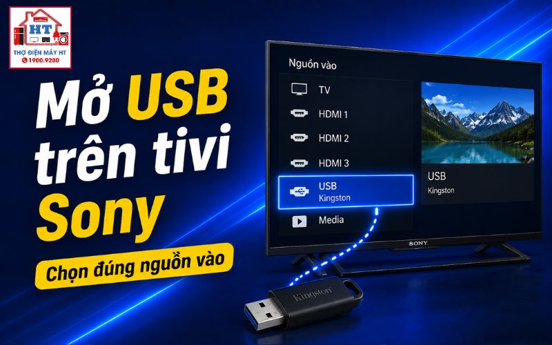cách mở USB trên tivi Sony