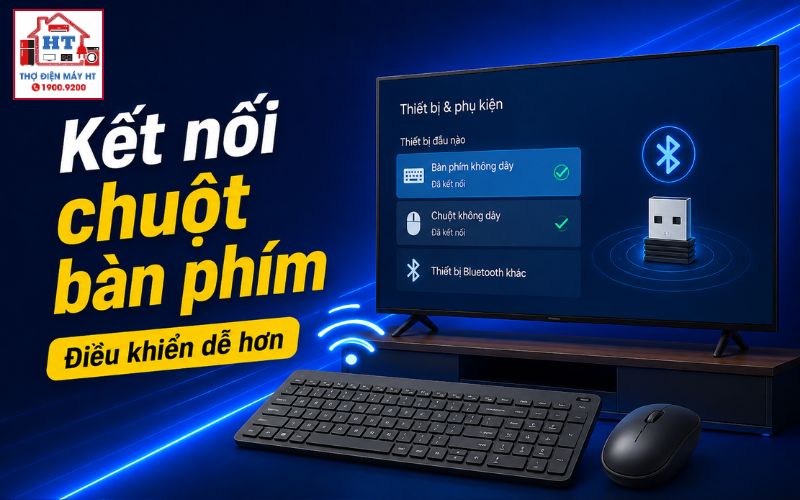 cách kết nối chuột bàn phím với tivi