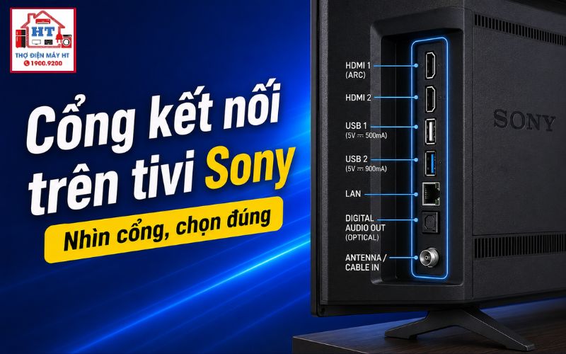 các cổng kết nối trên tivi Sony