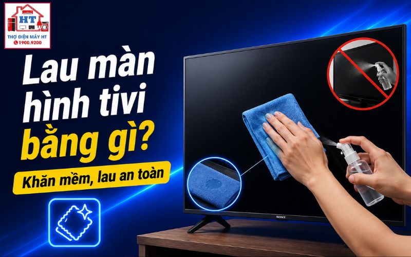 lau màn hình tivi bằng gì