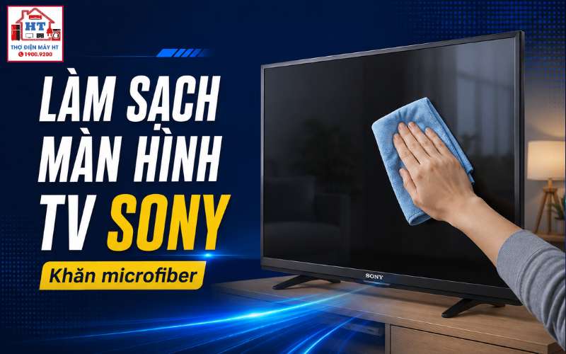cách làm sạch màn hình tivi Sony