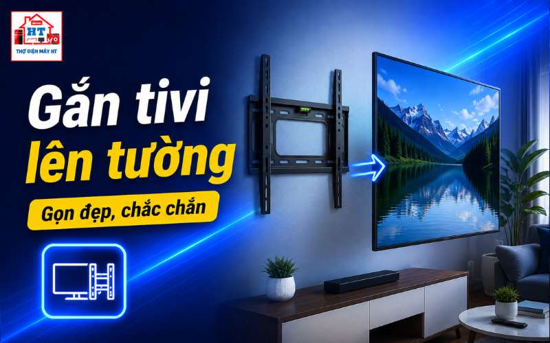cách gắn tivi lên tường