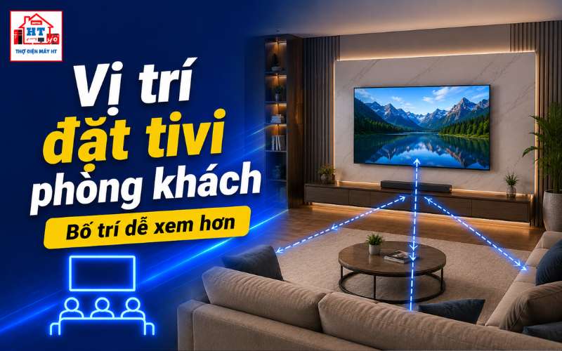 vị trí đặt tivi trong phòng khách