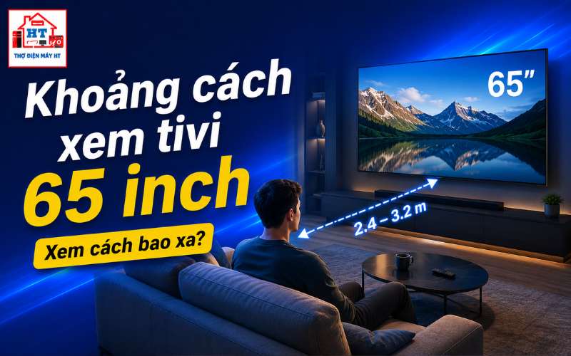khoảng cách xem tivi 65 inch