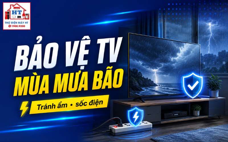 cách bảo vệ tivi mùa mưa bão