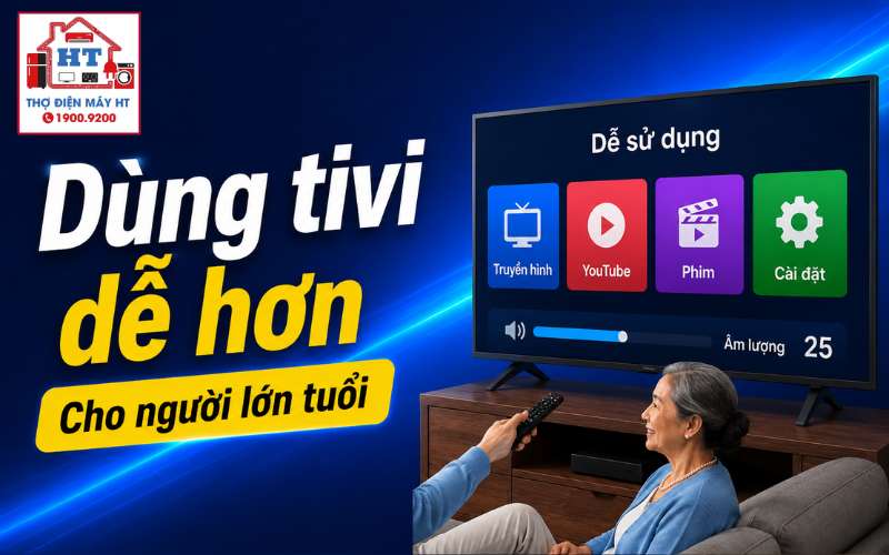 cách dùng tivi cho người lớn tuổi
