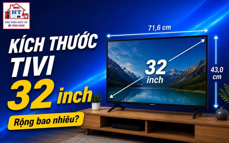 kích thước tivi 32 inch