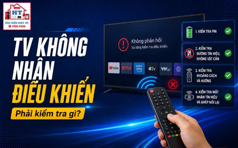 tivi không nhận điều khiển phải kiểm tra gì