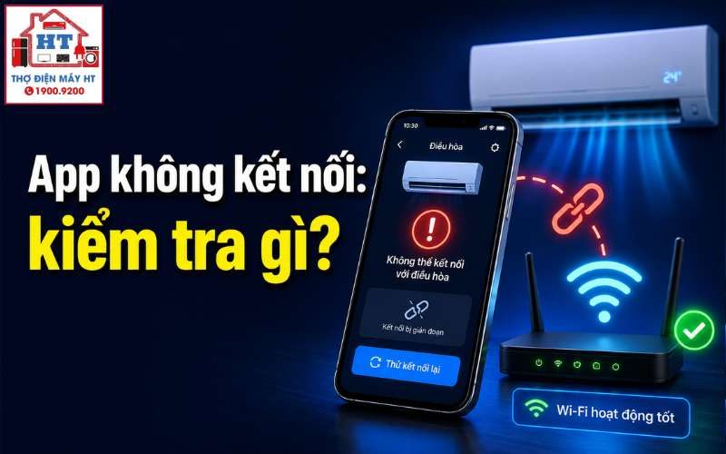 App máy lạnh không kết nối dù Wi‑Fi vẫn có mạng: kiểm tra gì?