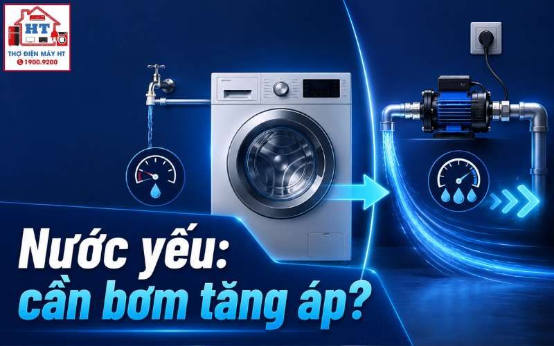 Lắp Bơm Tăng Áp Cho Máy Giặt: Khi Nào Cần và Hướng Dẫn An Toàn