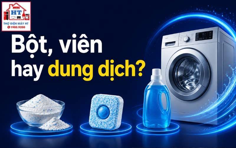 Cách dùng bột, viên và nước vệ sinh máy giặt đúng chuẩn, an toàn