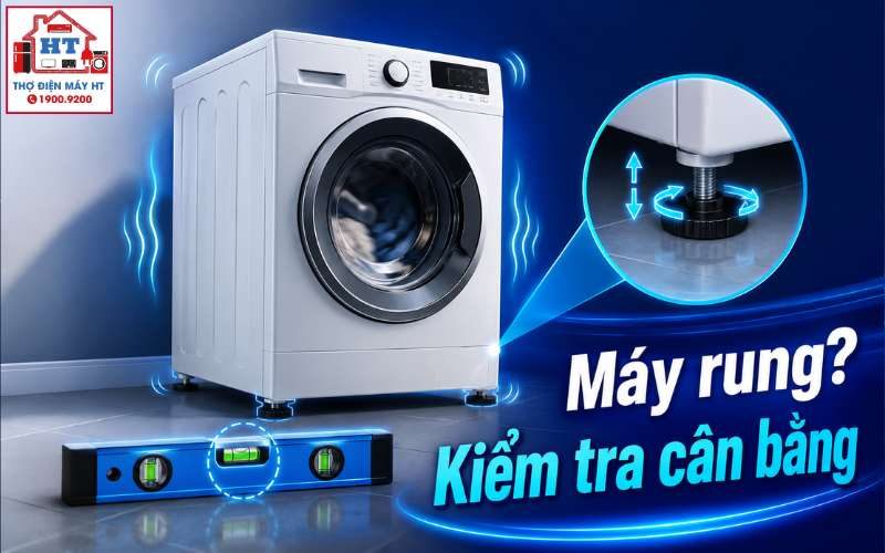 Cách Cân Bằng Máy Giặt Tại Nhà: Máy Chạy Êm, Không Rung Lắc