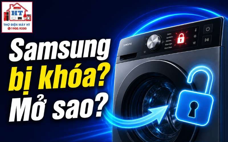 Cách mở khóa máy giặt Samsung an toàn theo từng tình huống