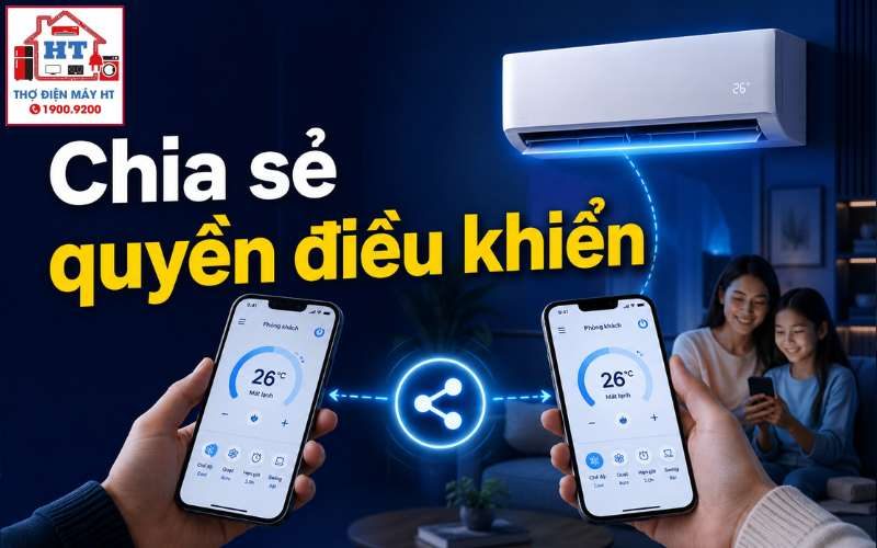 Cách chia sẻ quyền điều khiển máy lạnh cho người trong gia đình