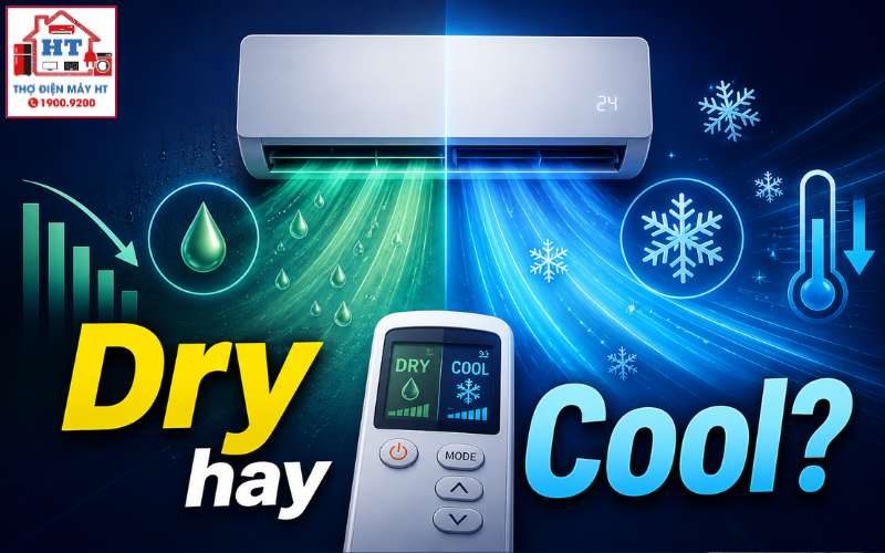 Chế độ Dry và Cool máy lạnh: Khác biệt và khi nào nên dùng phù hợp?