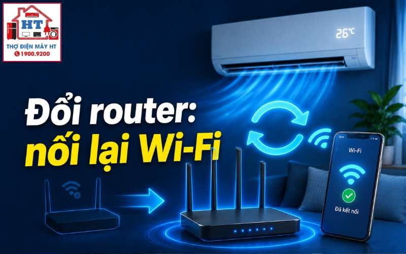 Cách kết nối lại Wi-Fi máy lạnh khi đổi router hoặc mật khẩu