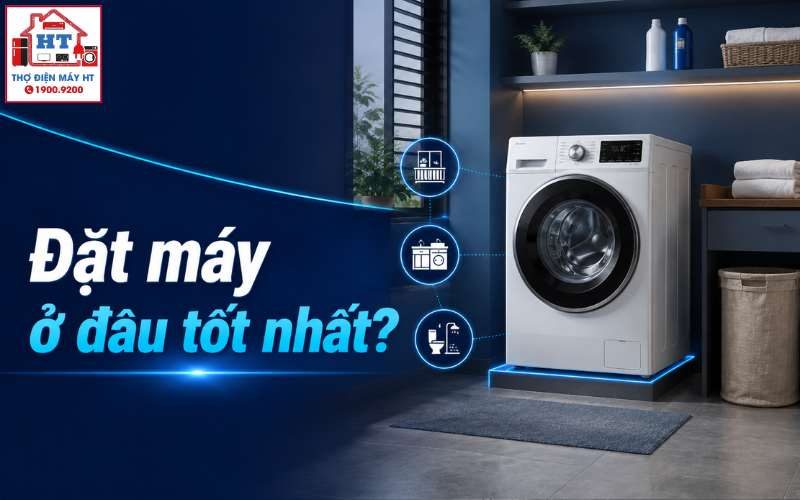 Nên để máy giặt ở đâu? Chọn vị trí an toàn, phù hợp cho gia đình