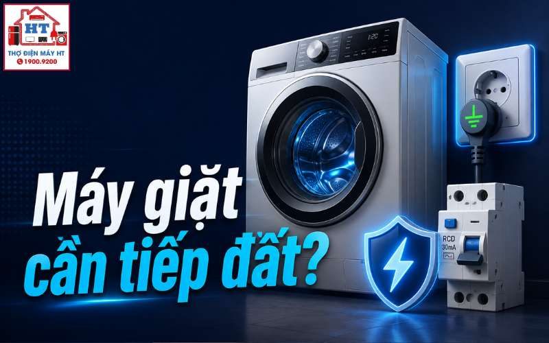 Ổ cắm, tiếp đất và CB cho máy giặt: lưu ý an toàn cơ bản