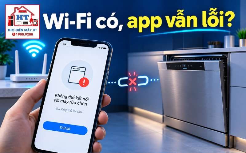 App máy rửa chén không kết nối dù Wi-Fi vẫn hoạt động
