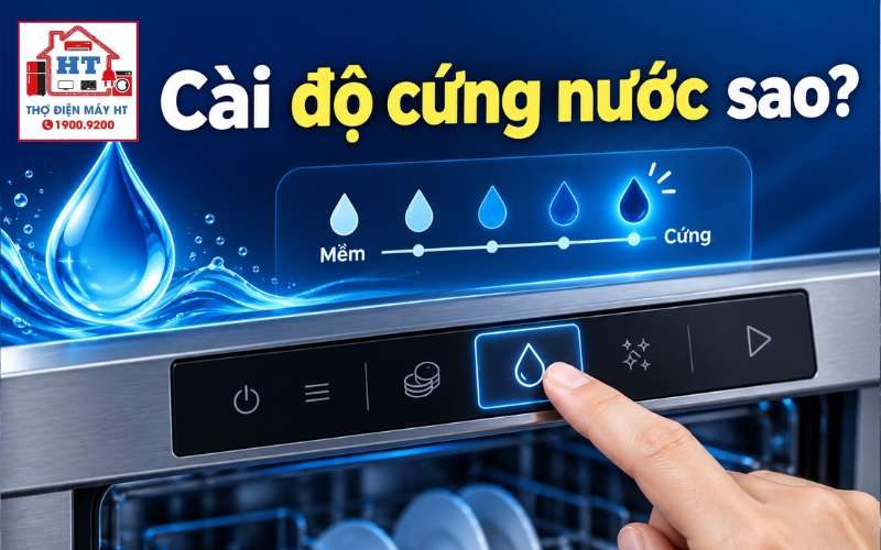 Hướng dẫn cài độ cứng nước máy rửa chén đúng chuẩn từng bước
