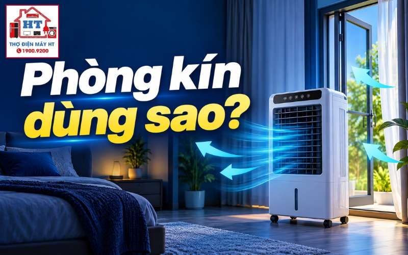 Cách dùng quạt điều hòa trong phòng kín mát sâu, không bí ẩm