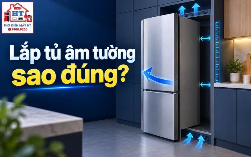 Cách lắp tủ lạnh âm tường đúng kỹ thuật, đảm bảo thông gió và an toàn