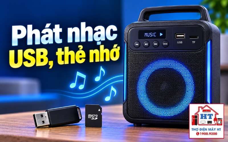 Cách phát nhạc USB, thẻ nhớ trên loa kéo chi tiết và dễ thực hiện