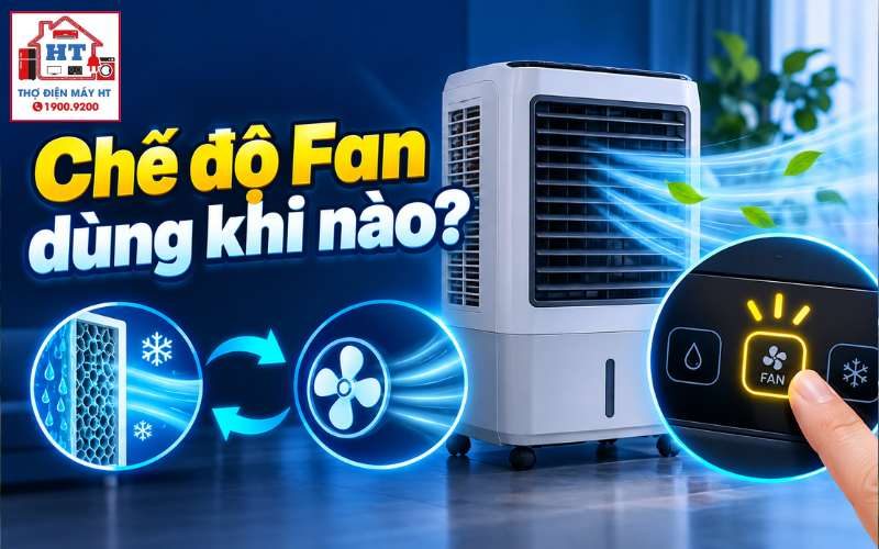 Chế độ Fan quạt điều hòa: Dùng khi nào để mát, bền máy và không ẩm mốc?