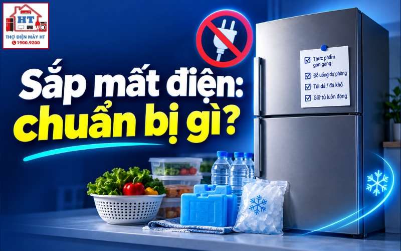 Chuẩn bị tủ lạnh trước mùa mưa bão và nguy cơ mất điện