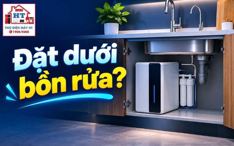Bố trí máy lọc nước dưới bồn rửa: Lưu ý không gian và an toàn điện nước