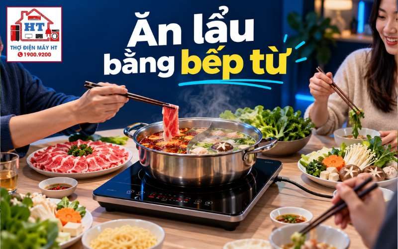 Dùng bếp từ ăn lẩu: Chuẩn bị an toàn, điều chỉnh nhiệt chuẩn vị