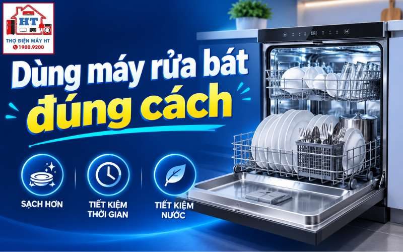 Hướng dẫn sử dụng máy rửa bát đúng cách: Quy trình từ A đến Z cho người mới dùng