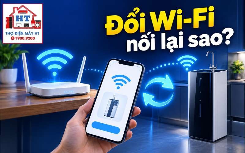 Kết nối lại Wi-Fi máy lọc nước sau khi đổi router hoặc mật khẩu