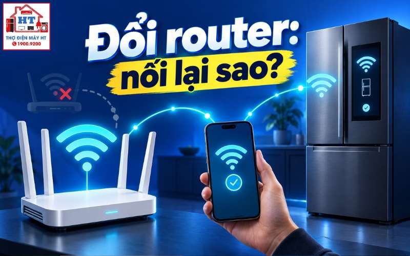 Đổi router hoặc mật khẩu: Cách kết nối lại Wi‑Fi cho tủ lạnh