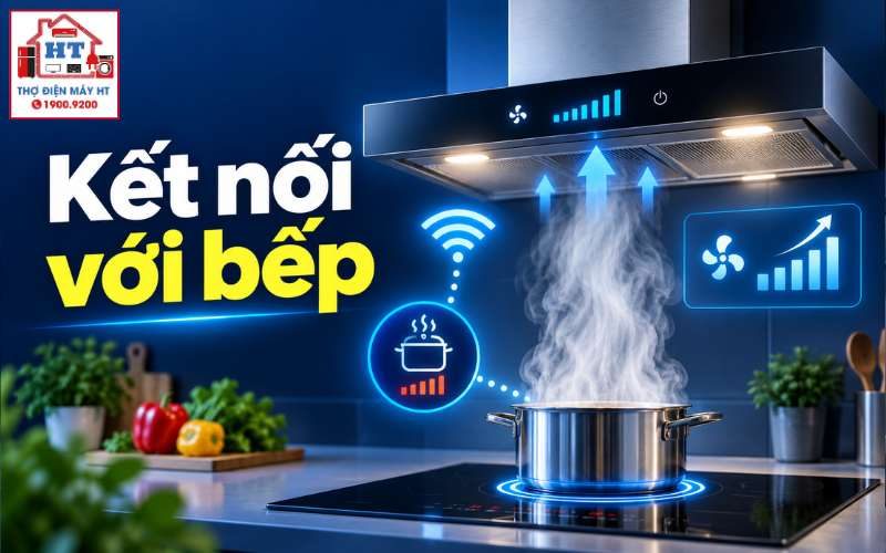 Hướng dẫn kết nối máy hút mùi với bếp để tự động điều chỉnh khi nấu