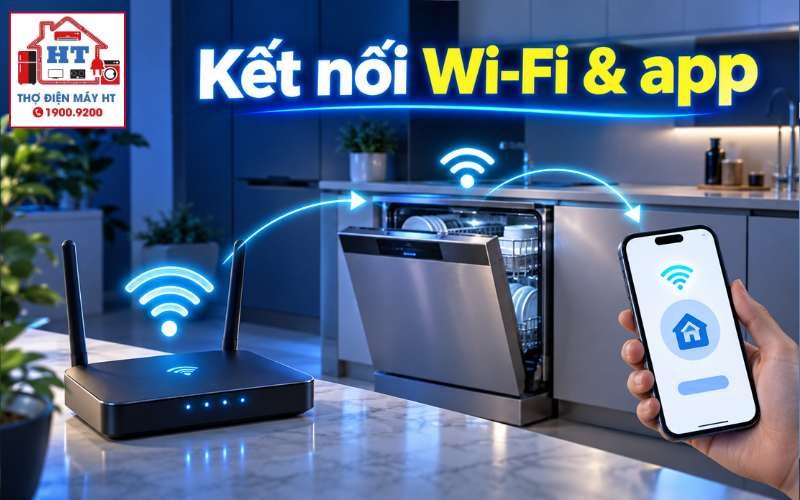 Cách kết nối máy rửa chén với Wi-Fi và ứng dụng điện thoại thành công