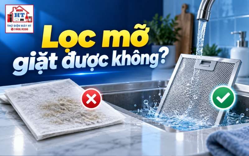Lọc mỡ dùng một lần (fleece) của máy hút mùi có giặt được không?