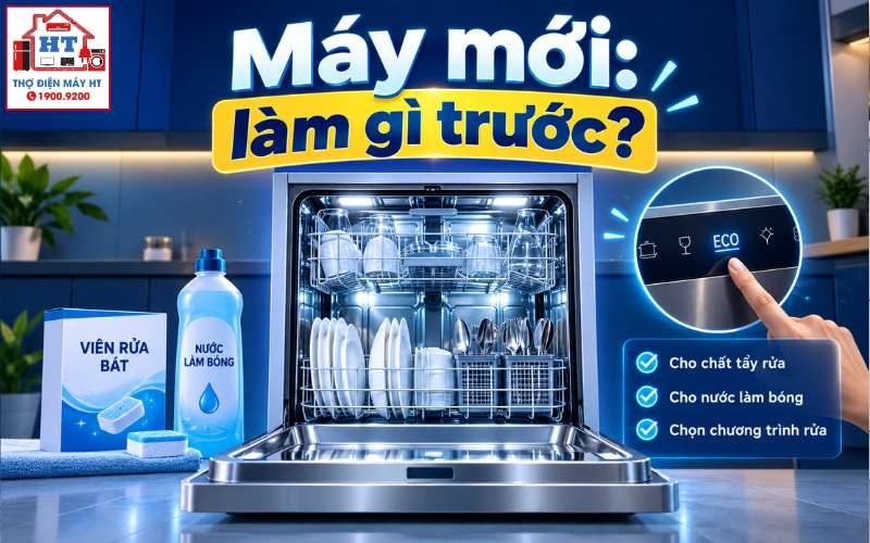 Máy Rửa Chén Mới Mua Lần Đầu Cần Làm Gì? Hướng Dẫn Thiết Lập Và Chạy Thử An Toàn