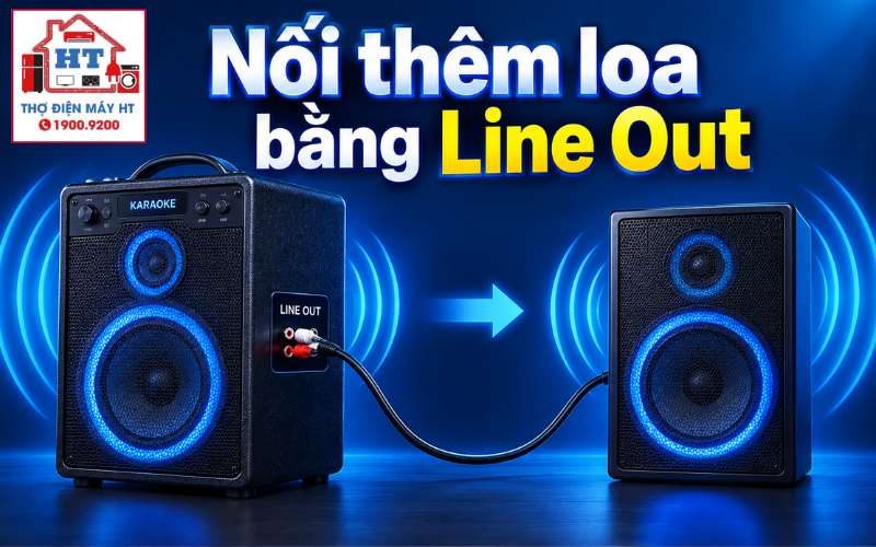 Cách nối thêm loa cho loa kéo bằng cổng LINE OUT an toàn, không ù rè