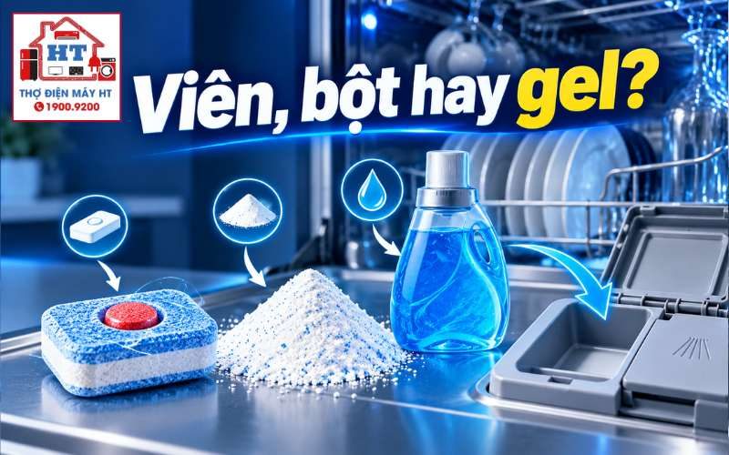 Viên Rửa, Bột Hay Gel Cho Máy Rửa Chén: Nên Dùng Loại Nào Và Khi Nào?