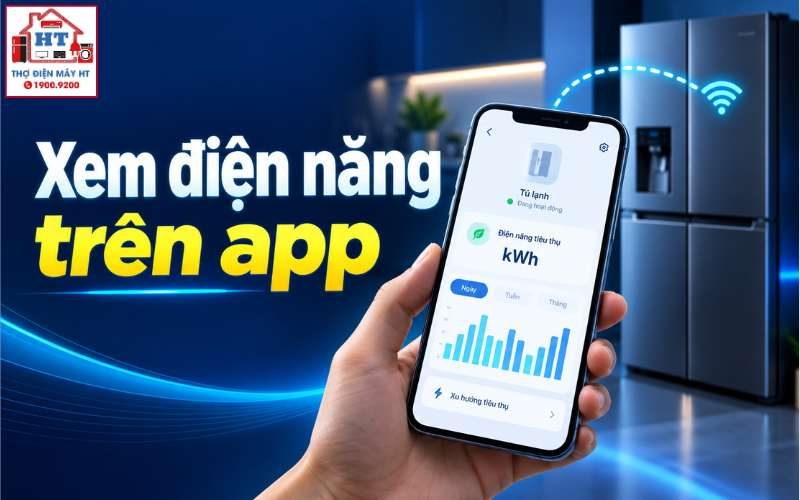 Cách xem điện năng tiêu thụ tủ lạnh trên ứng dụng điện thoại (kWh)